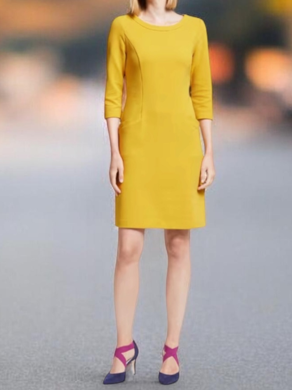Boden Jasmine Ottoman Dress in Saffron Yellow - Size US 14R - #traveldress